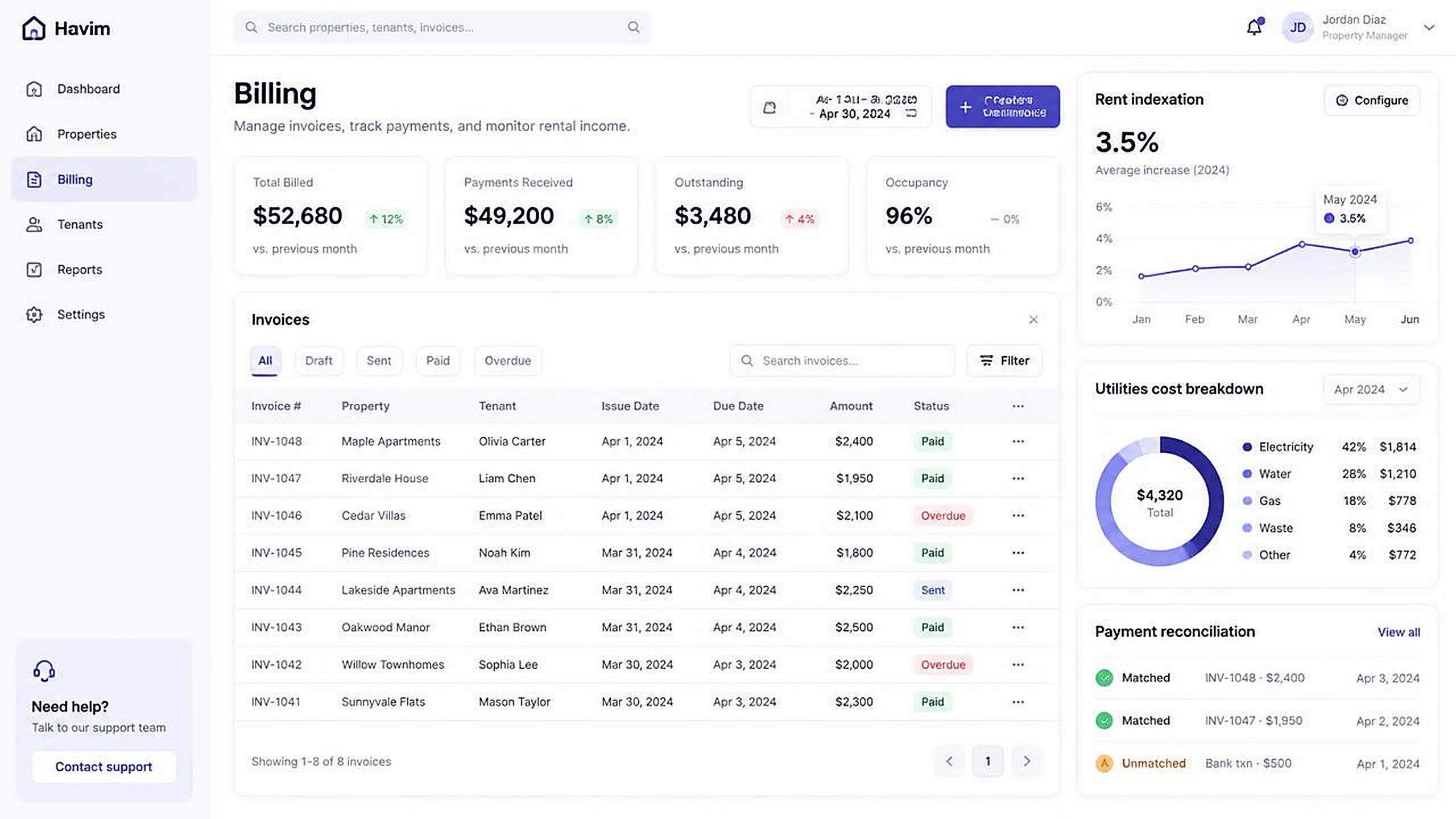 Billing in the Flanco platform