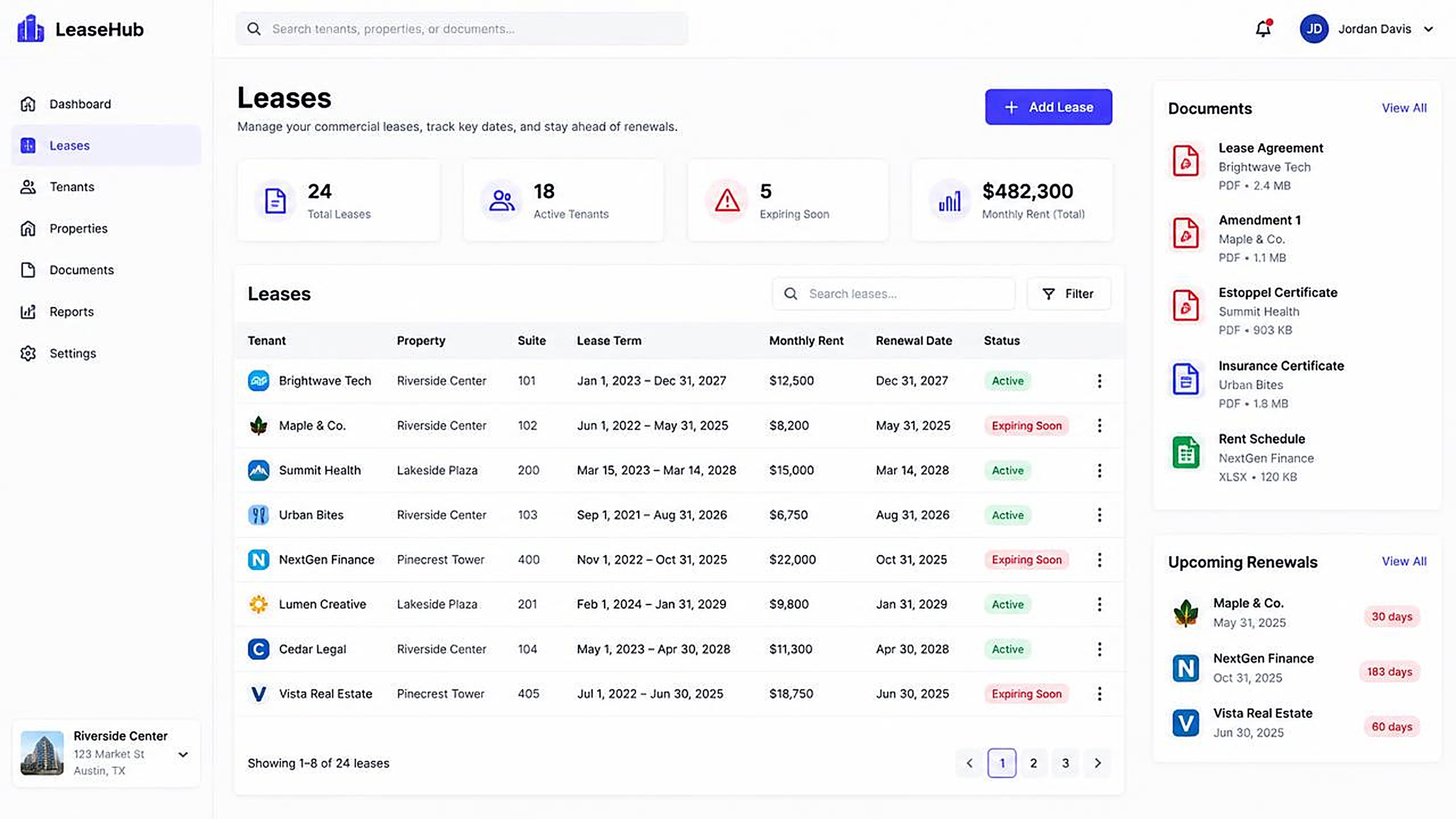 Lease Management in the Flanco platform